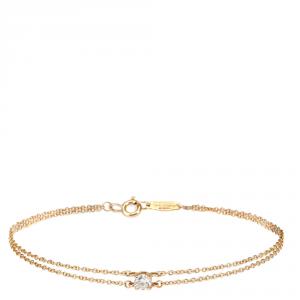 Pre Owned Tiffany & Co. 0.18 CTW Diamond Solitaire 18K Rose Gold Bracelet 