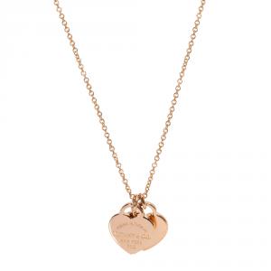 Pre Owned Tiffany & Co. Return to Tiffany Heart Tag 18K Rose Gold Pendant Necklace 