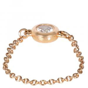 Pre Owned Tiffany & Co. By the Yard Elsa Peretti 18K Rose Gold Diamond Ring Size EU 45