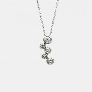 Tiffany Platinum and Diamond Bubble Pendant Necklace