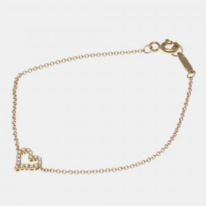 Tiffany & Co. 18K Rose Gold and Diamond Heart Bracelet