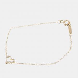 Tiffany & Co. 18K Rose Gold and Diamond Sentimental Heart Extra Mini Chain Bracelet 