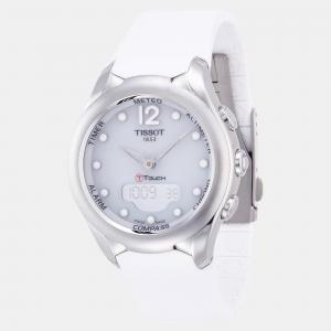 Tissot White Dial StainlessSteel Rubber Band Watch T075.220.17.017.00 37mm