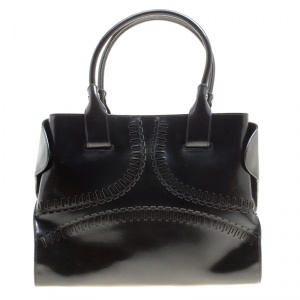 Tod's Black Patent Leather Small Cape Tote