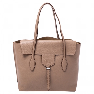 Pre Owned Tod's Beige  Leather Joy Medium Tote 