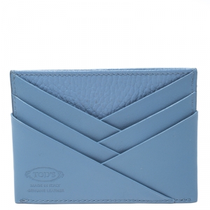 Pre Owned Tod's Light Blue Leather Card Holder