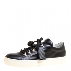 Pre Owned Tod's Black Leather Sportivo Ganci Lace Up Sneakers Size 40