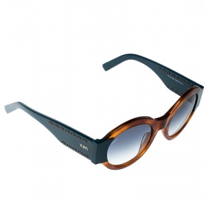 Tod's Brown/Blue Gradient TO212 Tortoise Shell Round Sunglasses