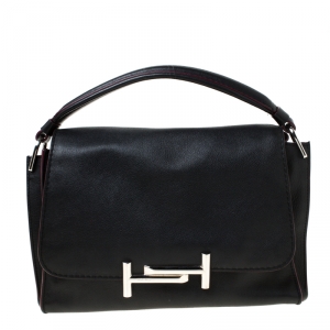 Tod’s Black Leather Top Handle Bag