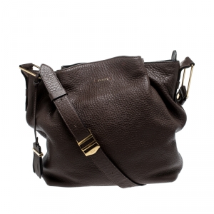 Pre Owned Tod's Brown Leather Flower Shoulder Bag 