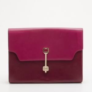 Tod's Raspberry Two-Tone Envelope Oversized Clutch
