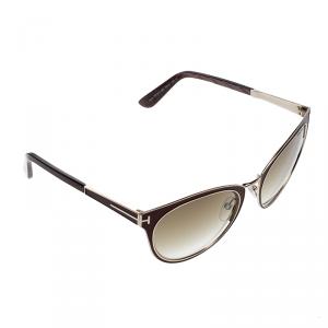 Pre Owned Tom Ford Brown TF373 Nina Cat Eye Sunglasses 