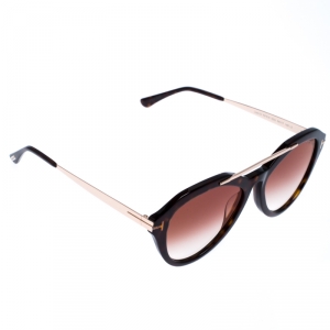 Pre Owned Tom Ford Brown Tortoise Gradient Lisa Sunglasses