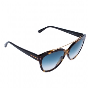 Pre Owned Tom Ford Brown Tortoise Gradient Livia Sunglasses