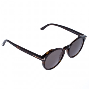 Pre Owned Tom Ford Brown Tortoise Smoke Ian-02 Sunglasses