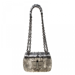 Pre Owned Tom Ford Metallic Grey Python Natalia Shoulder Bag