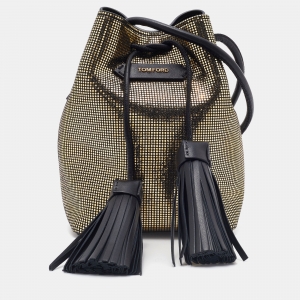 Tom Ford Gold Leather Tassel Drawstring Bucket Bag