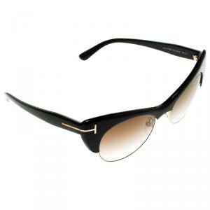 Pre Owned Tom Ford Black/Brown Gradient TF387 Lola Sunglasses