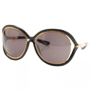 Pre Owned Tom Ford Black and Gold Samantha Square Sunglasses