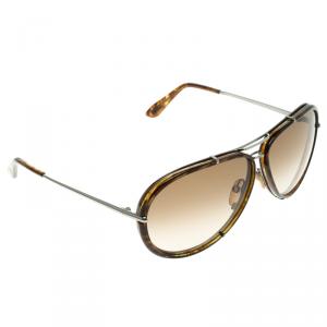 Pre Owned Tom Ford Brown TF109 Cyrille Aviator Sunglasses 
