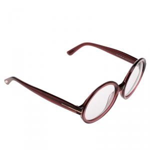 Pre Owned Tom Ford Purple TF 369 Clip On Round Sunglasses