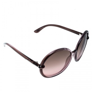 Pre Owned Tom Ford Lilac TF 167 Caithlyn Oversized Round Sunglasses