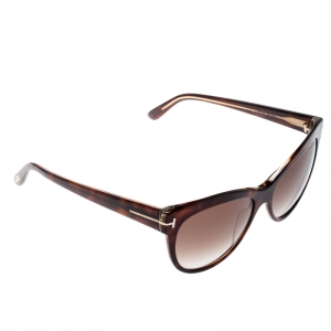 Tom Ford Havana/Brown Gradient TF430 Lily Cat Eye Sunglasses