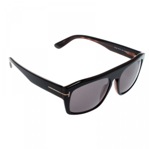 Pre Owned Tom Ford Havana/Black Conrad TF470 Square Sunglasses