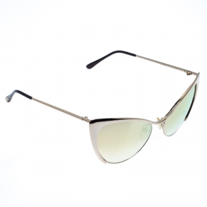 Pre Owned Tom Ford Gold Mirror TF 304 Nastasya Cat Eye Sunglasses