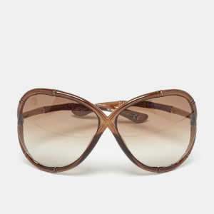 Tom Ford Brown Gradient TF74 962 Whitney Oversized Sunglasses