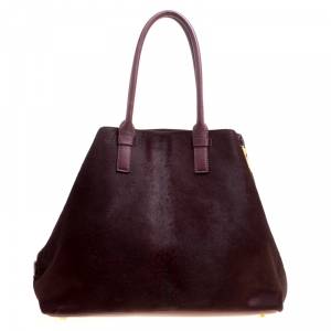 Tom Ford Burgundy Pony Hair and Leather Medium Jennifer Tote