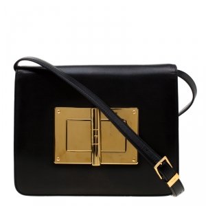 Tom Ford Black Leather Natalia Crossbody Bag