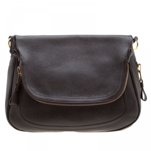 Pre Owned Tom Ford Dark Brown Leather Jennifer Shoulder Bag