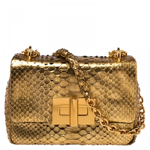 Tom Ford Gold Python Chain Shoulder Bag