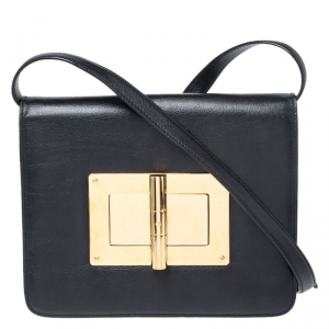 Pre Owned Tom Ford Black Leather Natalia Crossbody Bag