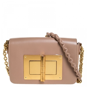 Tom Ford Nude Beige Leather Small Chain Natalia Shoulder Bag