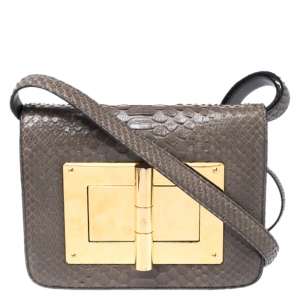 Tom Ford Khaki Python Small Natalia Crossbody Bag