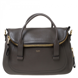 Tom Ford Taupe Leather Jennifer Warm Satchel  