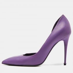 Tom Ford Purple Leather Pointed Toe d'Orsay Pumps Size 37.5