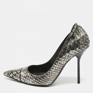 Tom Ford Metallic Python Leather Pointed Toe Pumps Size 38