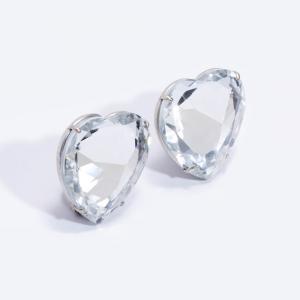 Tory Burch Silver Heart Clip-On Earrings