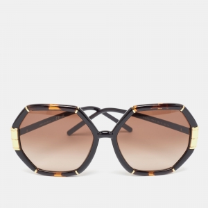 Tory Burch Brown/Gold Gradient TY907ZU Eleanor Geometric Sunglasses