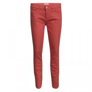 Tory Burch Jasper Red Washed Denim Skinny Ankle Grazer Jeans M