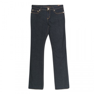 Tory Burch Indigo Dark Wash Denim Classic Boot Cut Jeans L