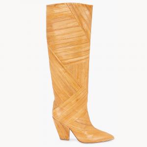 Tory Burch Brown Leather 90mm Knee Boots Size EU 38.5
