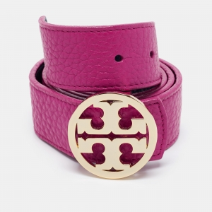 Tory Burch Pink Leather Robinson Buckle Belt 90CM