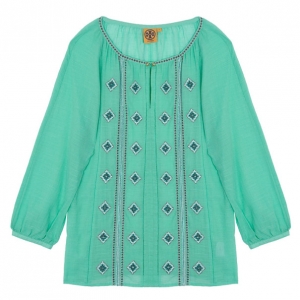 Tory Burch 'Lucille' Embroidered Top M