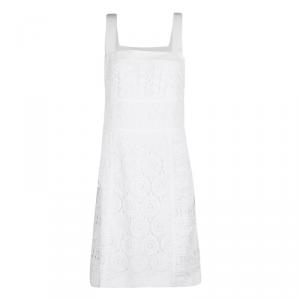 Pre Owned Tory Burch White Lace Sleeveless Margaux Dress M