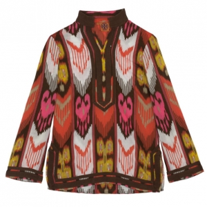Tory Burch Multi Color Ikat Tunic Top S