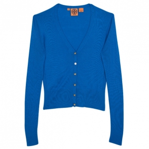Tory Burch Blue Cashmere Inez Cardigan M
